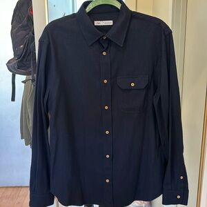 Zara navy blue button up size large